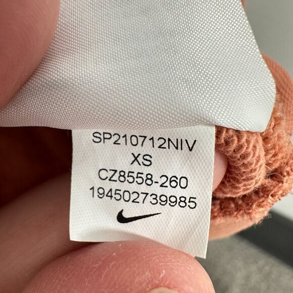 Nike‎ Women's Size XS Femme Crew Jumper Terra Blush Pink Tan Loungewear Active - Picture 6 of 8